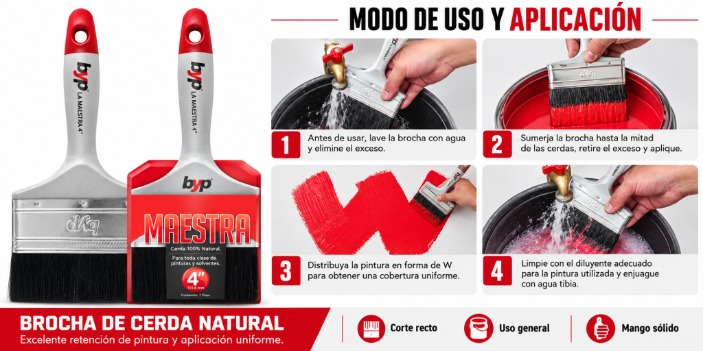 Brocha Byp la maestra guia de uso